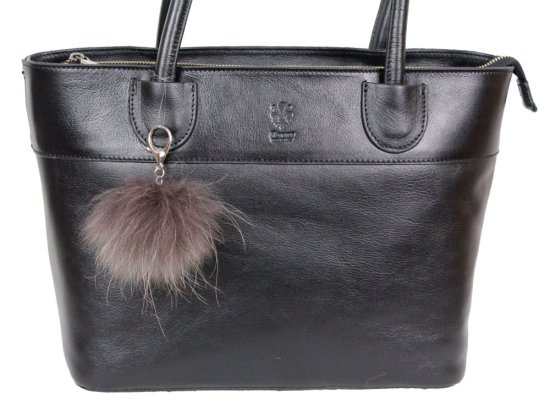 Kožešinový přívěsek ke kabelce MIX - šedá