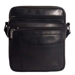 Pánská kožená taška přes rameno HUGO černá