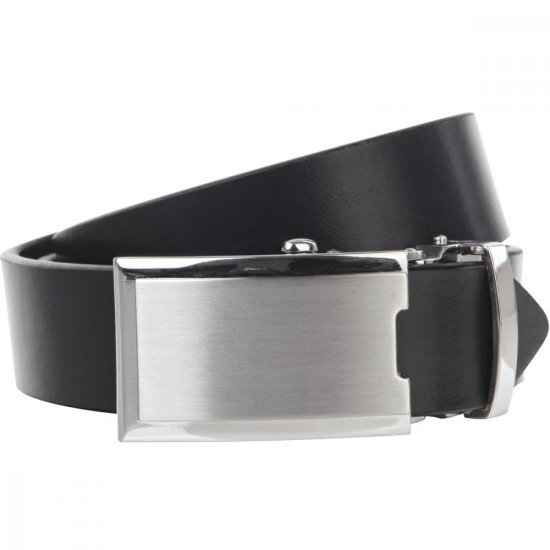 Pánský kožený opasek Lindenmann 21005001 AUTOMATIC černý