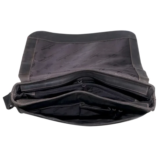 Kožená taška přes rameno UNI IGGY tm. hnědá