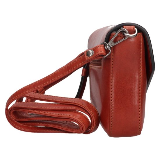 Dámska kožená kabelka LGB 2050 koňak - pohľad z boku