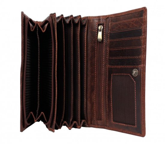 Dámska kožená peňaženka B-D204 RFID tmavo hnedá 3