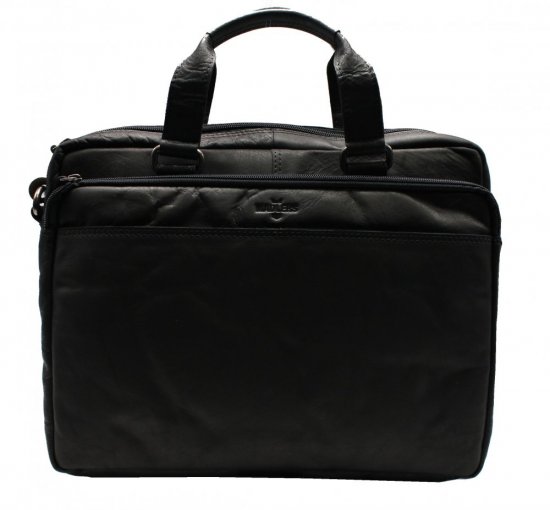Pánska kožená taška MADLERS 7303100 čierna