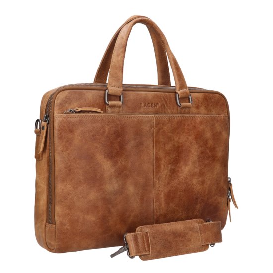 Pánská kožená aktovka LG-25007 camel - odnímatelný ramenní popruh