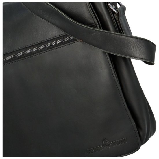 Pánská kožená taška přes rameno Farao černá 3 Pánská kožená taška přes rameno Farao černá 3