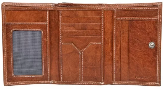 Dámska kožená peňaženka SG-27023 Z koňak - vnútorná výbava