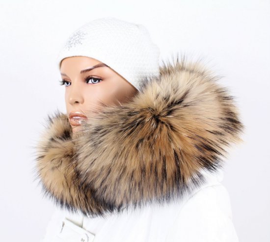 Exkluzívny kožušinový lem na kapucni - golier medvedíkovec  snowtop MX 35/5 (70 cm)