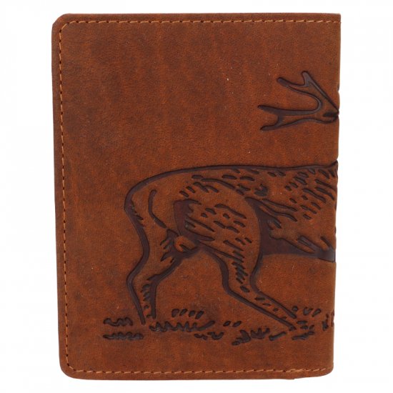 Pánska kožená peňaženka 219176 jeleň - hnedá - pohľad zozadu