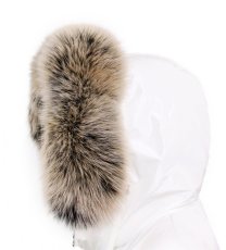 Kožešinový lem na kapuci - límec liška snowtop černo - béžová L 18/16 (44 cm) - Dětský lem 1