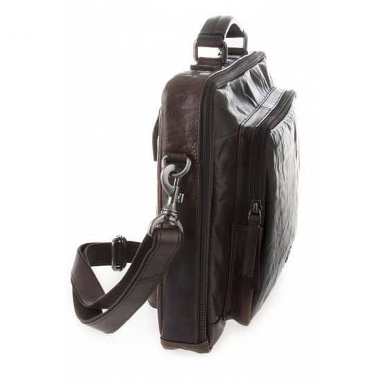 Pánská kožená taška na notebook - batoh  SPIKES & SPARROW 1511301 tmavě hnědá