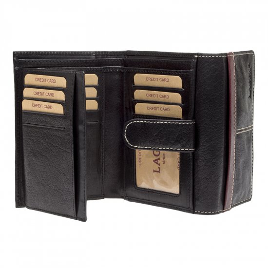 Dámska kožená peňaženka 21056 Black + Red 1