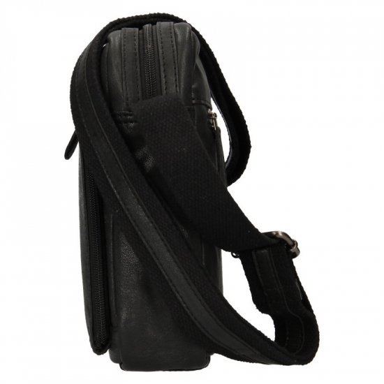 Pánska kožená taška cez rameno BLC/24091/18 čierna 3
