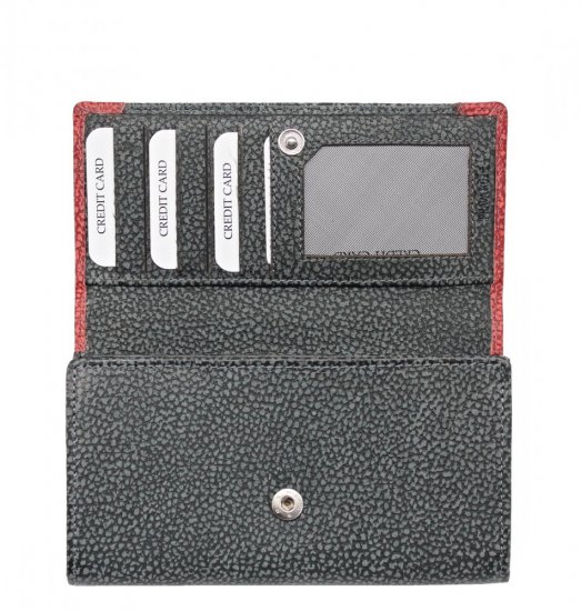 Dámska kožená peňaženka SG-261288 čierno červená 2