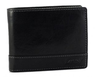 Pánska kožená peňaženka LM-264665 / T RFID čierna