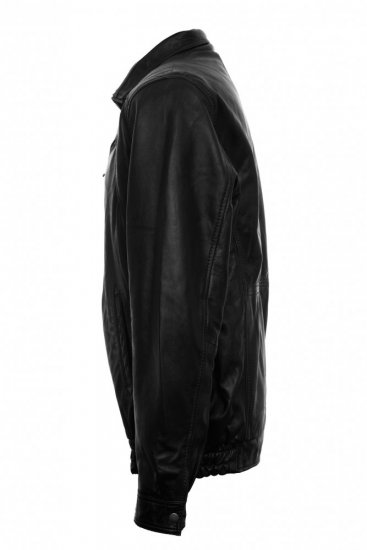 Pánska kožená bunda BADAR čierna 2