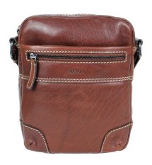 Pánská kožená taška přes rameno 225577 hnědá - přední strana