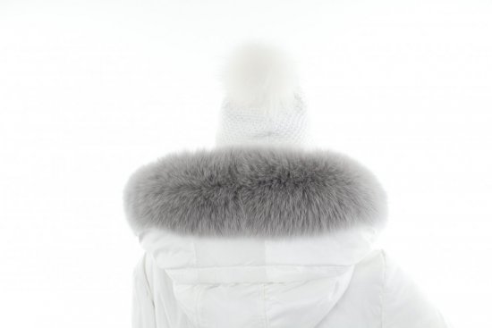 Kožešinový lem na kapuci - liška světle šedá L 16  (50 cm)