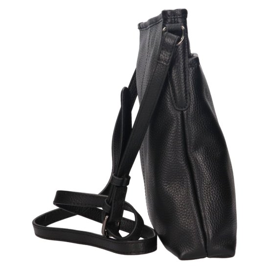 Dámská kožená kabelka 212777 černá - boční pohled