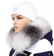 Kožušinový lem na kapucňu - golier líška bluefrost white LB 21/1 (65 cm)