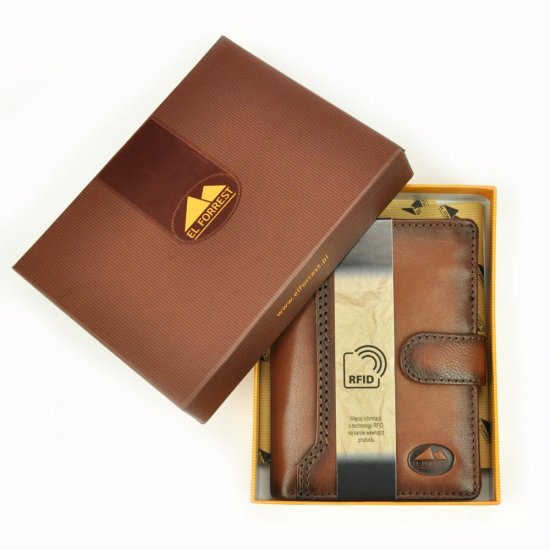 Pánska kožená peňaženka El Forrest 2988-29 RFID hnedá 8