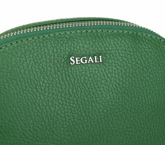 Dámská kožená taška přes rameno SG-212 zelená - detail loga značky