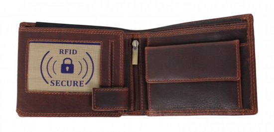 Pánská kožená peněženka D-2666 RFID hnědá 2