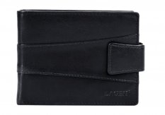 Pánska kožená peňaženka so zápinkou V-298 čierna