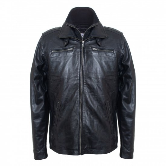 Pánská kožená bunda 4065 černá - velikost: L