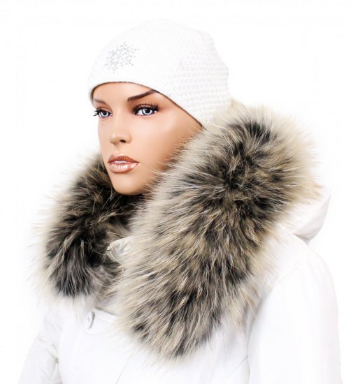 Fur trim on the hood - raccoon collar arctic snowtop M 31/10 (70 cm)