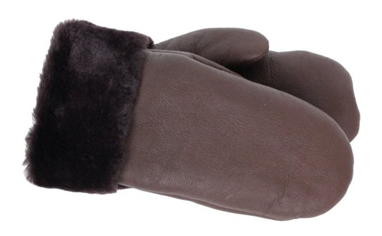 Dámské kožešinové palčáky - čokládové/tmavá kožešina