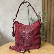 Dámska kožená kabelka Linda bordo - reálna fotografia