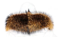 Kožešinový lem na kapuci - límec mývalovec snowtop melír hnědo - béžový M 33/14 (75 cm) 1