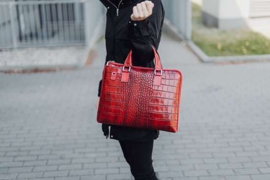 Dámská kožená aktovka Marion červená