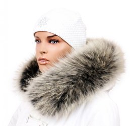 Kožešinový lem na kapuci - límec mývalovec arctic snowtop M 31/7 (70 cm)