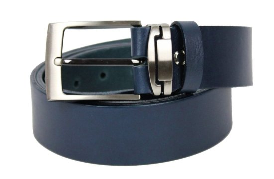 Pánský kožený opasek 234-PR56 modrý 2 Pánský kožený opasek 234-PR56 modrý 2