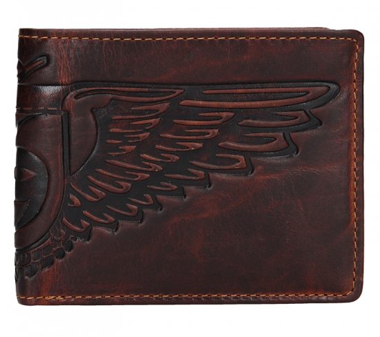 Pánska kožená peňaženka 26537 krídla - hnedá