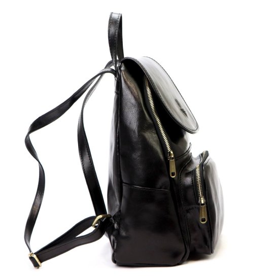 Kožený batoh Jordan černý - boční pohled