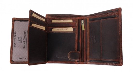 Pánská kožená peněženka D-2306 RFID hnědá 4