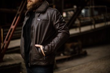 Pánská zimní kožená bunda