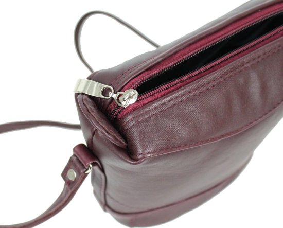 Dámská kožená kabelka SIK bordo - SLEVA - drobná vada na zipu