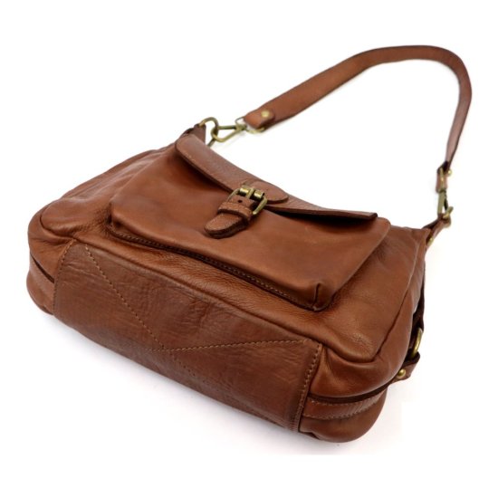 Dámska kožená kabelka Scarlet hnedá - spodná časť