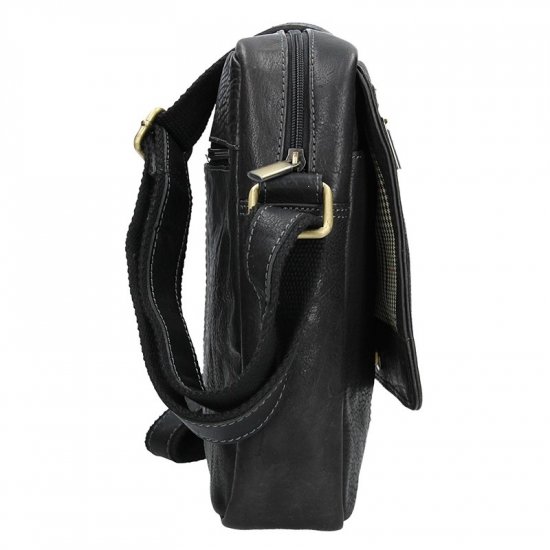 Pánská kožená taška přes rameno Enzo černá