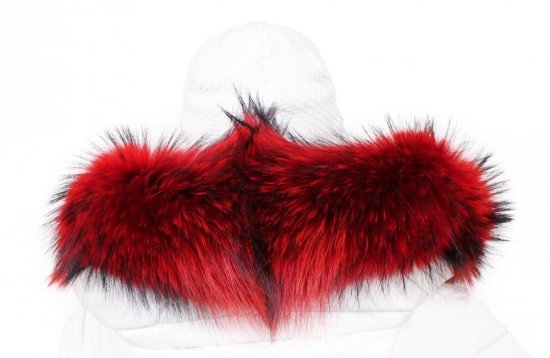 Fur trim on the hood - red raccoon collar M 14/9 (70 cm) 1
