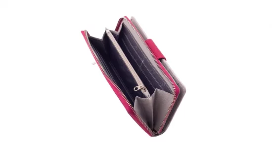 Dámská kožená peněženka SG-27617 šedá/růžová 4