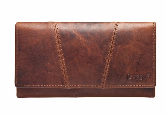Luxusní dámská kožená peněženka PWL-2388/M hnědá