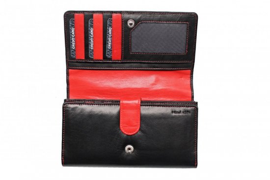Dámska kožená peňaženka SG-209 čierno červená